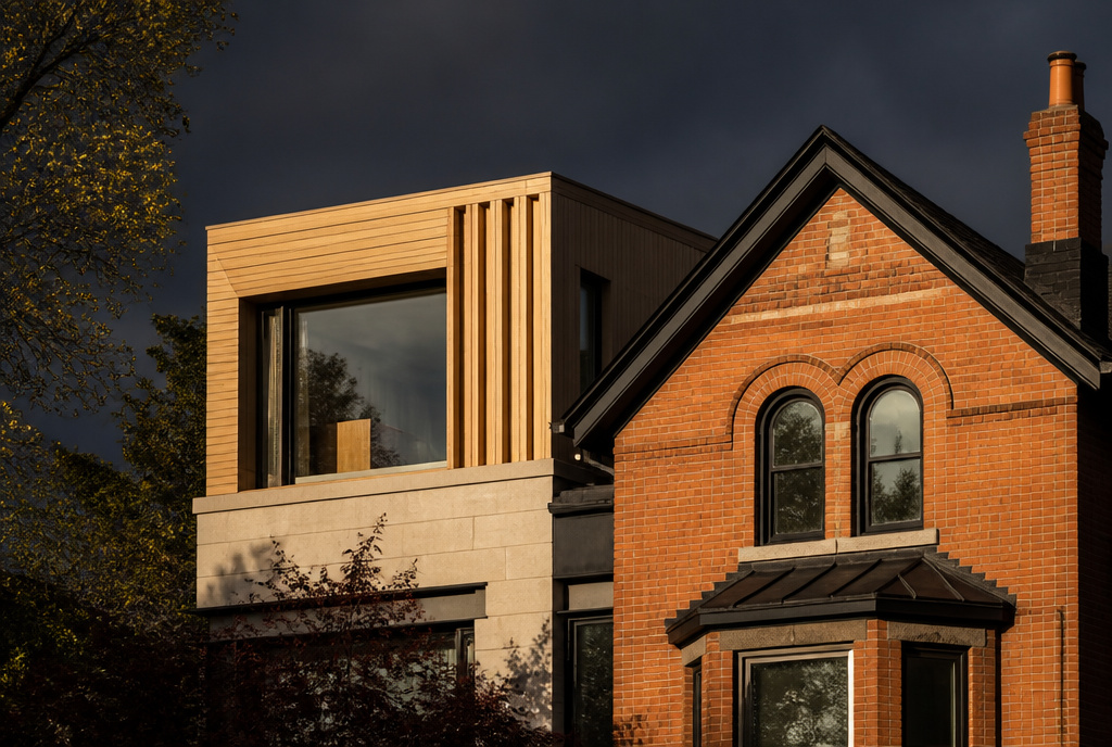 Architect reviewing structural zoning and heritage feasibility constraints for custom Toronto home development project.